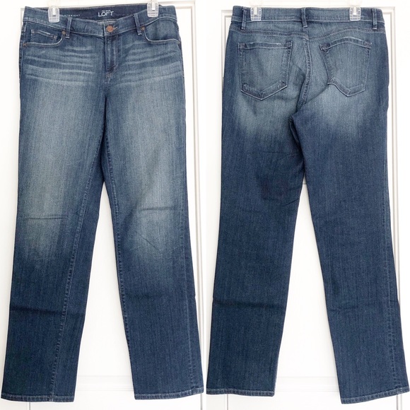 LOFT | modern straight leg blue jeans denim 30/10 - Picture 2 of 7